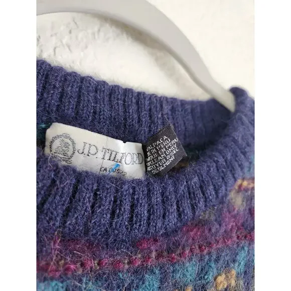 J.P Tilford 100% Alpaca Unisex Multicolor Sweater-Medium - Picture 6 of 6